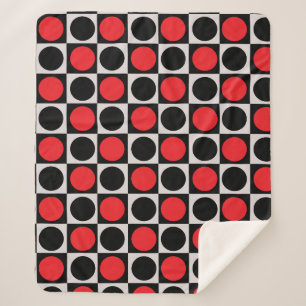 Grenzförmige rote Polka-Punkte mit gekreuzter Geom Sherpadecke