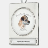 Grenzgebiet Terrier Mama 2 Banner-Ornament Silber (Links)