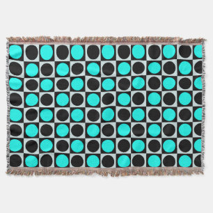 Grenzgezogene geometrische blaue Polka-Punkte Decke