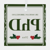 GRENZGRENZGRENZWEISE, Holly Name PhD Abschluss Ornament Aus Glas (Rückseite)