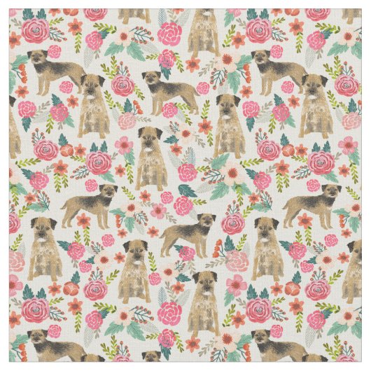 Grenzhund Vintag Flora Creme Stoff (Nahaufnahme)