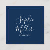 Grenzkalligrafie soziale Medien Editierbare Farbe Quadratische Visitenkarte (Vorderseite)