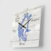 Grenzkontrollstelle Big Island Pond Clock für Lake Quadratische Wanduhr (Winkel)