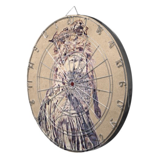 Grenzmann-Federporträt Dartscheibe (Vorderseite rechts)