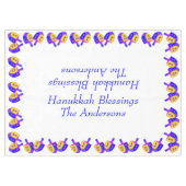 Grenzmuster-Spaß Chanukkas Dreidels bunter Tischdecke (Vorderseite (Horizontal))