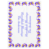 Grenzmuster-Spaß Chanukkas Dreidels bunter Tischdecke (Vorderseite)