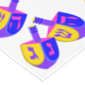 Grenzmuster-Spaß Chanukkas Dreidels bunter Tischdecke (Schrägansicht)