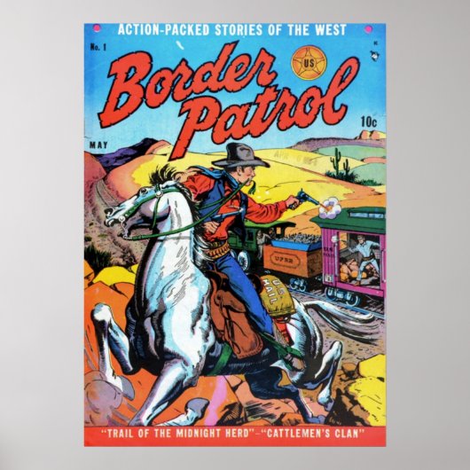 Grenzpatrouille Vintage-Comicbuch Poster (Vorne)