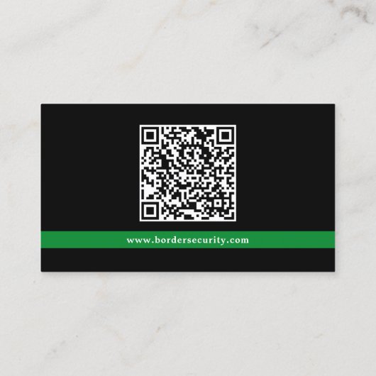 Grenzschutz-Logo der Militärpolizei der grünen Lin Visitenkarte (Rückseite)