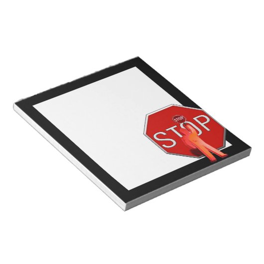 Grenzschutz mit Stoppschild Notizblock (angewinkelt)