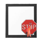 Grenzschutz mit Stoppschild Notizblock (Vorderseite)