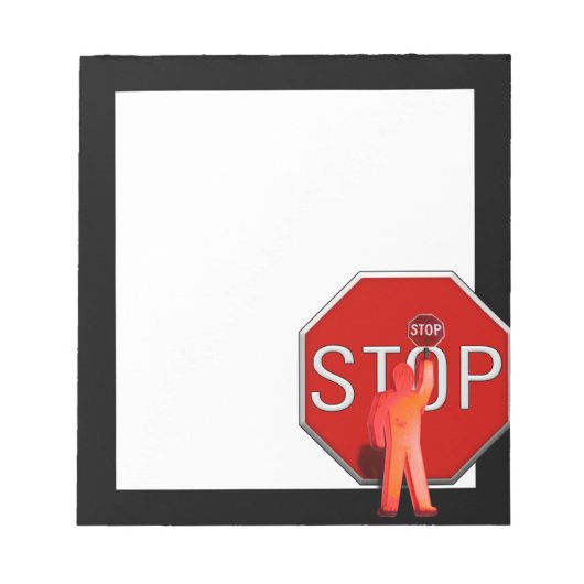 Grenzschutz mit Stoppschild Notizblock (Vorderseite)