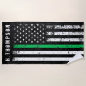 Grenzschutz| Park Ranger| Thin Green Line Flag Strandtuch (Vorderseite)