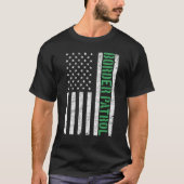 Grenzschutzstreifen Amerikanische Flagge dünne grü T-Shirt (Vorderseite)