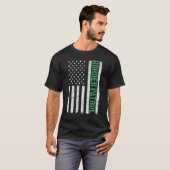 Grenzschutzstreifen Amerikanische Flagge dünne grü T-Shirt (Vorne ganz)