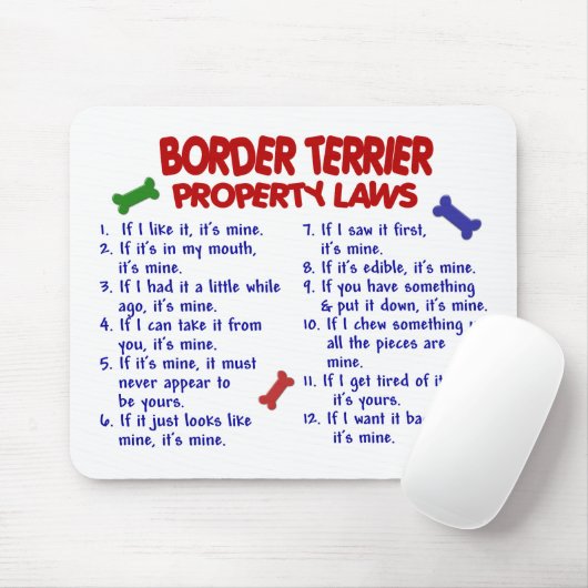 GRENZTerrier-Eigentums-Gesetze 2 Mousepad (Mit Mouse)