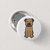 Grenzterrier-HundeCartoon Button (Vorne & Hinten)