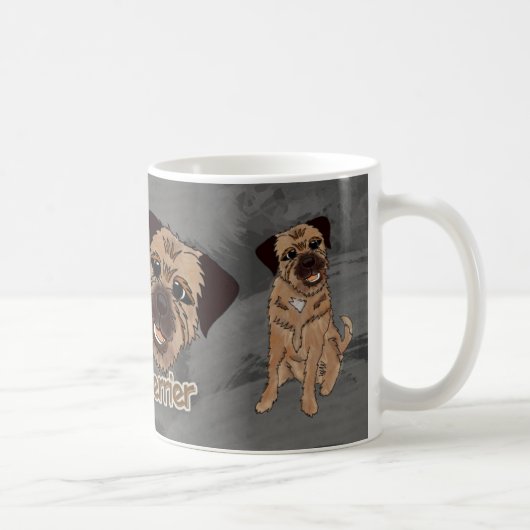 Grenzterrier-Hundeklassische weiße Tasse (Rechts)