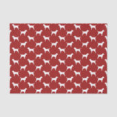 Grenzterrier-Silhouette-Muster-Rot Seidenpapier (Vorderseite)