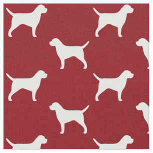 Grenzterrier-Silhouette-Muster-Rot Stoff