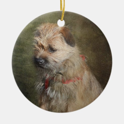 GrenzTerrier-Verzierung Keramikornament (Vorne)