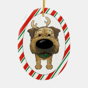 GrenzTerrier-Weihnachtsverzierung Keramikornament