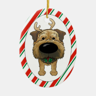 GrenzTerrier-Weihnachtsverzierung Keramikornament