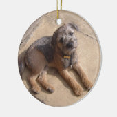 GrenzTerrier-Welpe Keramikornament (Links)