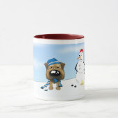 GrenzTerrier-Winter-Szene Tasse (Zentrum)