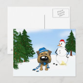GrenzTerrier Winterlandschaft Postkarte (Vorne/Hinten)