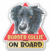 Grenzübergang Collie an Bord des schottischen Hand Aufkleber (Vorderseite)