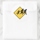 Grenzübergang der Einwanderer Runder Aufkleber (Tasche)