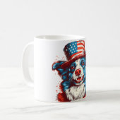 Grenzübergang mit amerikanischer Flagge Kaffeetasse (Vorderseite Links)