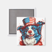 Grenzübergang mit amerikanischer Flagge Magnet (Vorderseite/Rückseite)