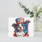 Grenzübergang mit amerikanischer Flagge Postkarte (Stehend Vorderseite)