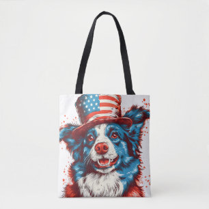Grenzübergang mit amerikanischer Flagge Tasche