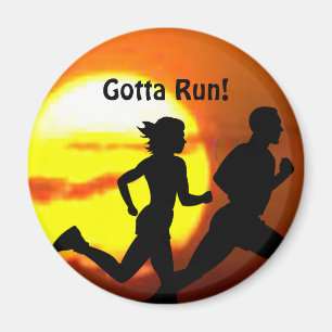 GRENZÜBERGREIFENDES LAND - GOTTA RUN - BRIEFMARKE  MAGNET