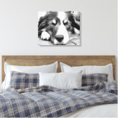 GRENZÜBERSCHREITENDE COLLIES LEINWANDDRUCK (Insitu (Schlafzimmer))