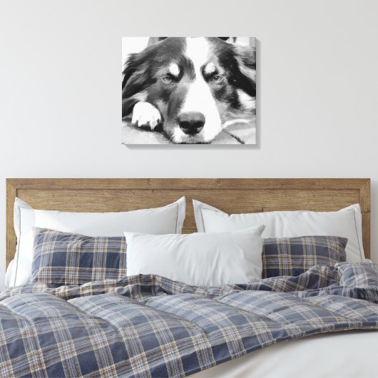 GRENZÜBERSCHREITENDE COLLIES LEINWANDDRUCK (Insitu (Schlafzimmer))