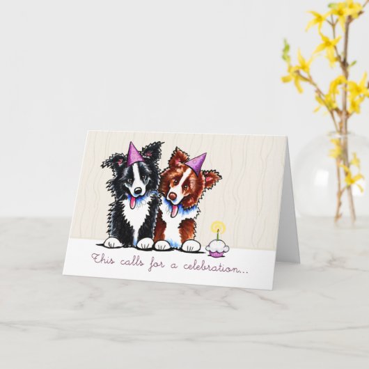 Grenzüberschreitende Colliese feiern Cupcake-benut Karte (Gelbe Blume)