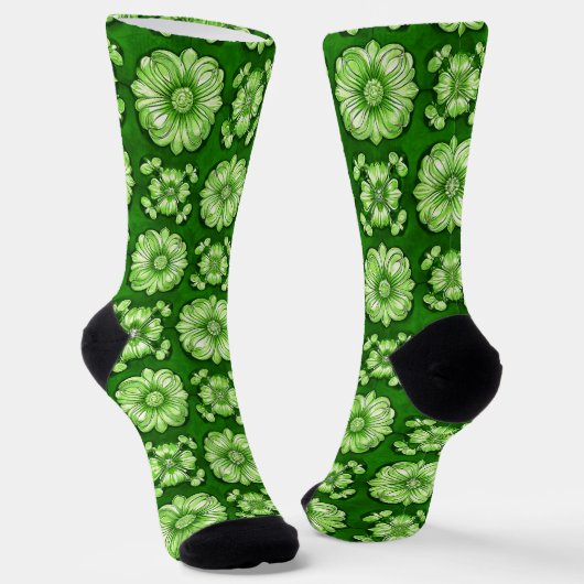 Greren Multicolored Vibrant Pattern Socken (Gewinkelt)