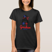 Gresham Oregon Retro Messy Bun T-Shirt (Vorderseite)