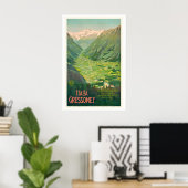 Gressoney Italy Italian State Railroad Vintage Poster (Heimbüro)