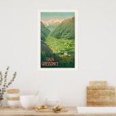 Gressoney Italy Italian State Railroad Vintage Poster (Küche)