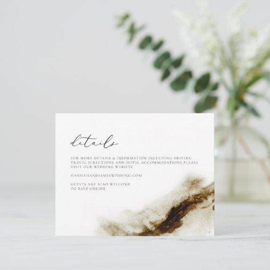 GRETA Bohemisch Earth Tone Wasserfarbendetails-Kar Einladung (Stehend Vorderseite)