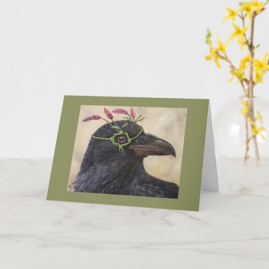 "Greta" die Rabe-Karte Karte (Gelbe Blume)