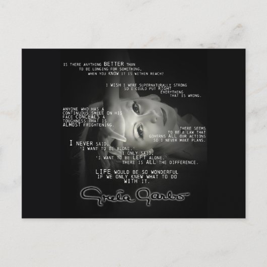 Greta Garbo Postcard Postkarte (Vorderseite)