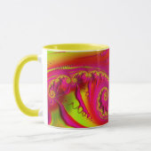 GRETA ~ HOT CRAZY 3D Fraktal ~ Rosa Rosa Gelbe Tas Tasse (Links)