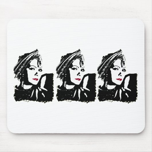 Greta in Schwarz-Weiß Mousepad (Vorne)
