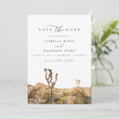 GRETA Watercolor Joshua Tree Foto Save the Date Einladung (Stehend Vorderseite)